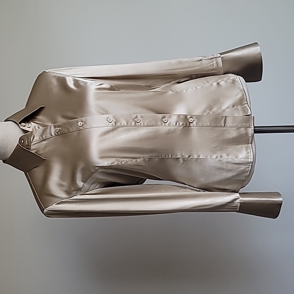 NWOT Vintage Ann Taylor Silk Blouse, Long Sleeve with French Cuff, Size 8 - Picture 9 of 15